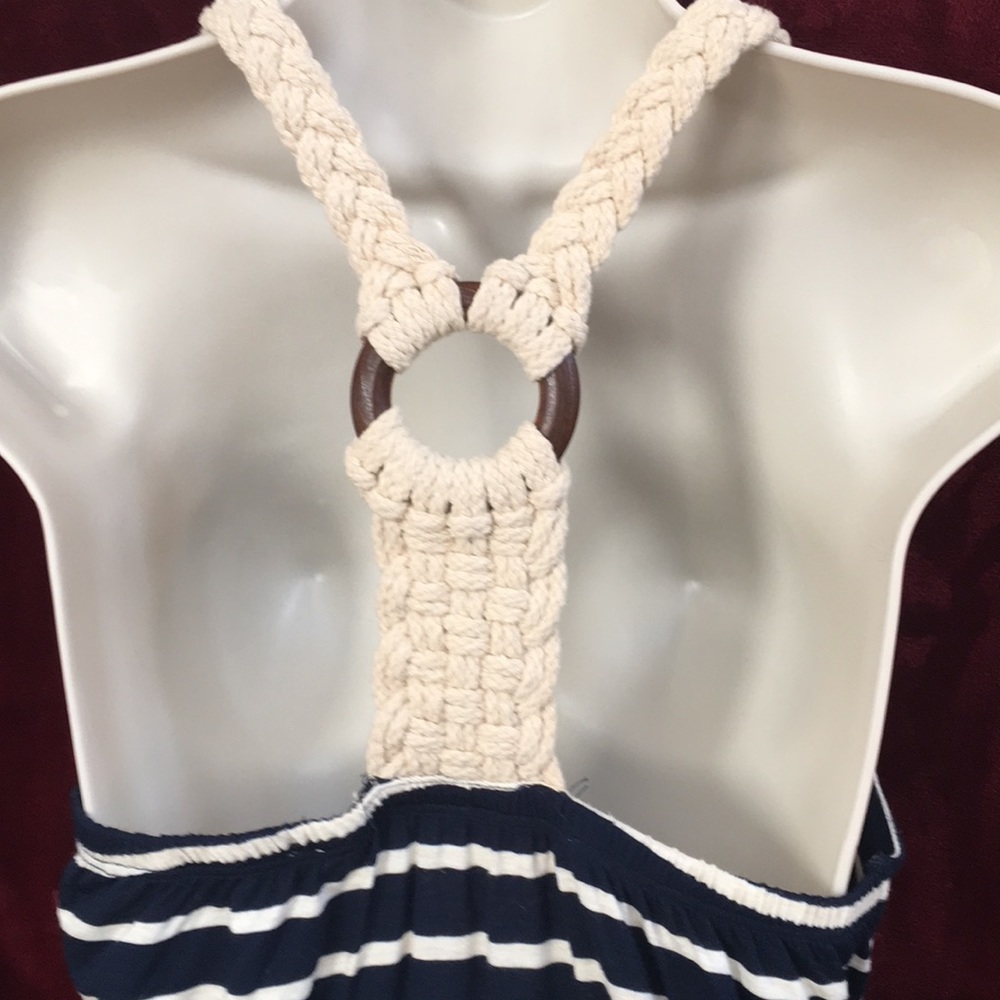 Pink rose striped mini summer dress! - Picture 4 of 4